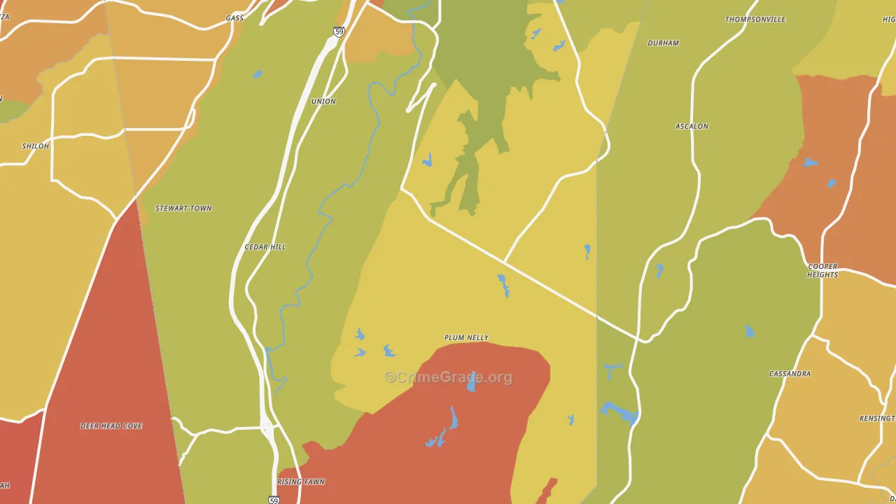 Rising Fawn, GA Map of Arson Rates