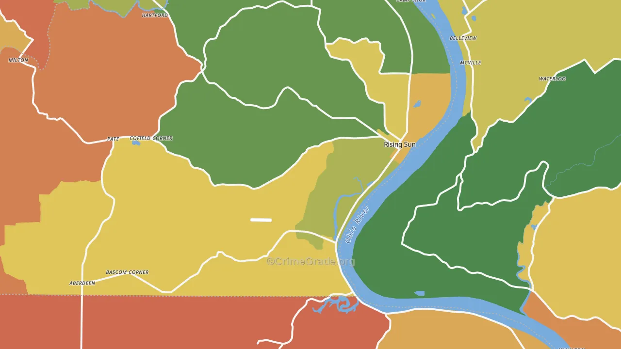 Rising Sun, IN Map of Arson Rates