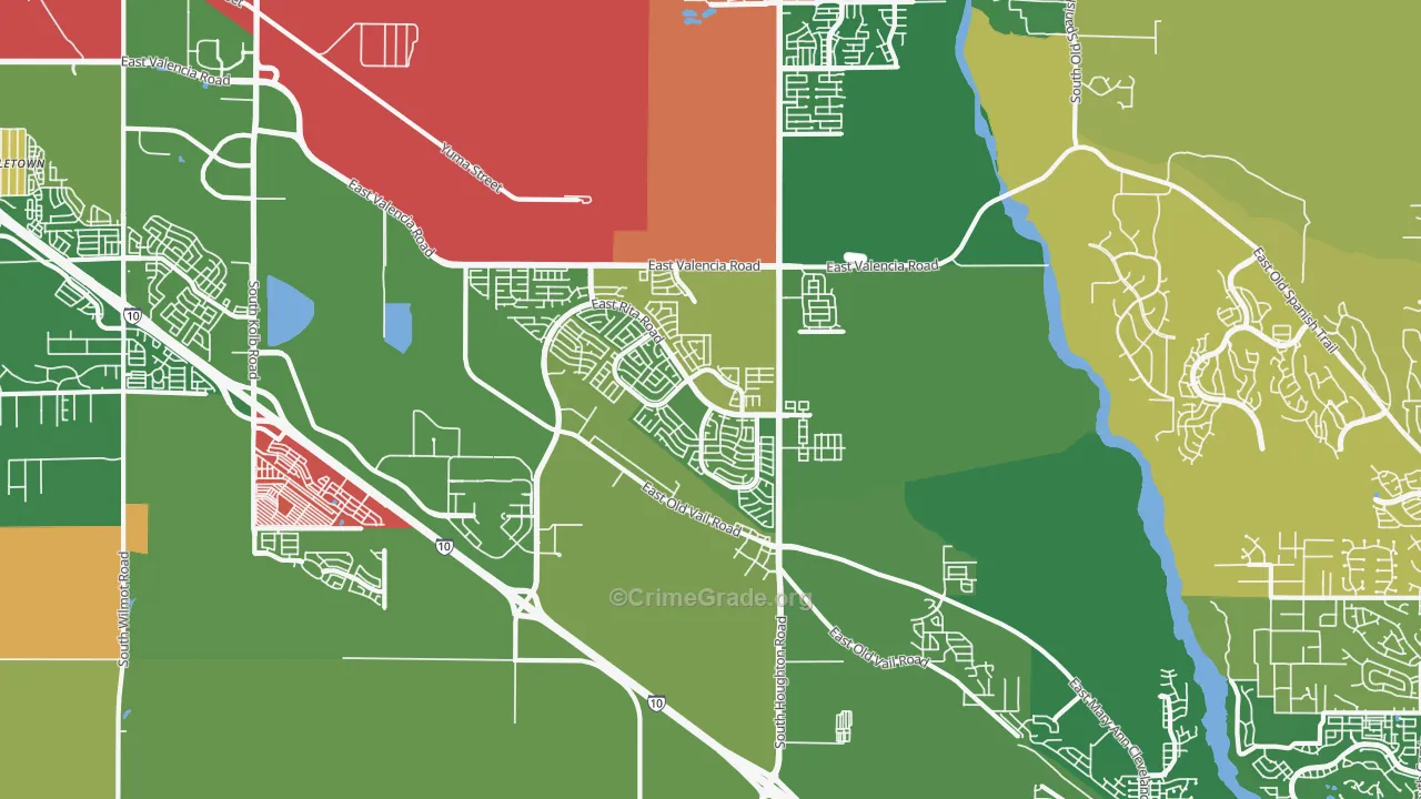 Rita Ranch, Tucson, AZ Map of Arson Rates
