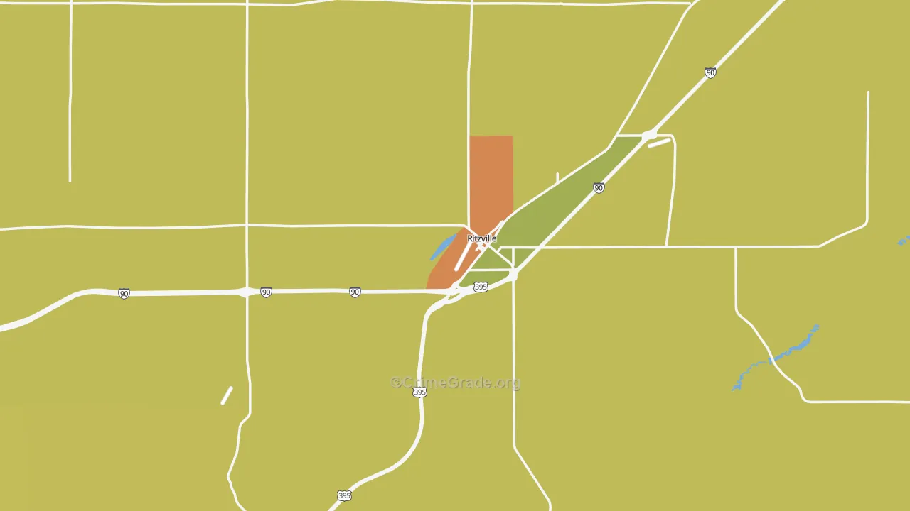 Ritzville, WA Map of Arson Rates