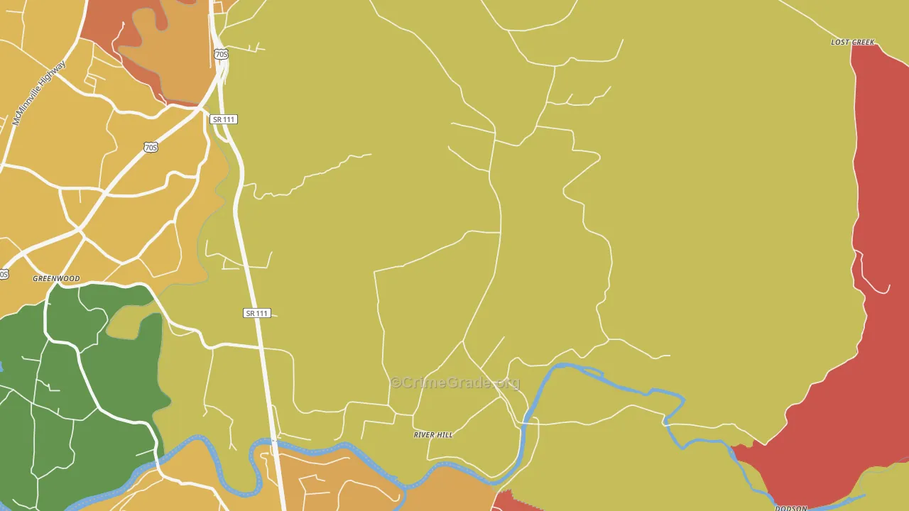 River Hill, TN Map of Arson Rates