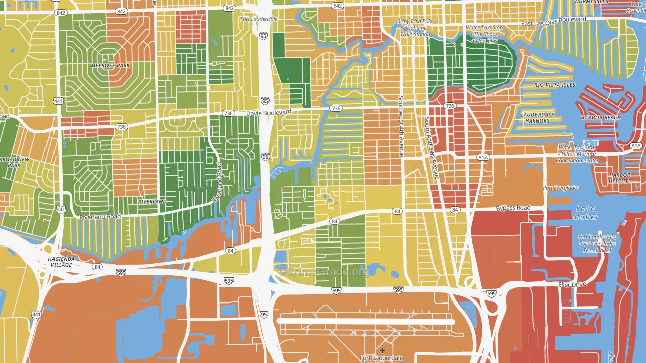 River Oaks, Fort Lauderdale, FL Map of Arson Rates
