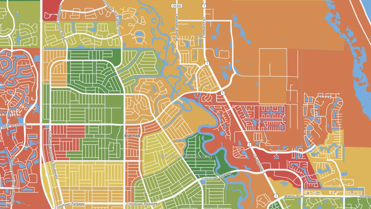 River Park, Port St. Lucie, FL Map of Arson Rates