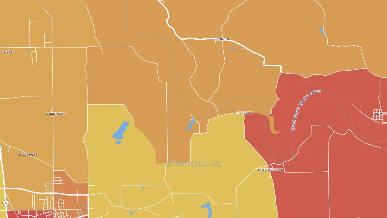 River Vale, IN Map of Arson Rates