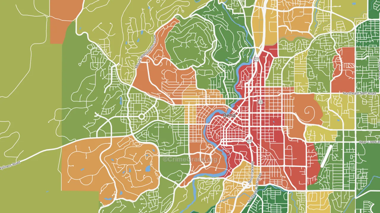 River West, Bend, OR Map of Arson Rates
