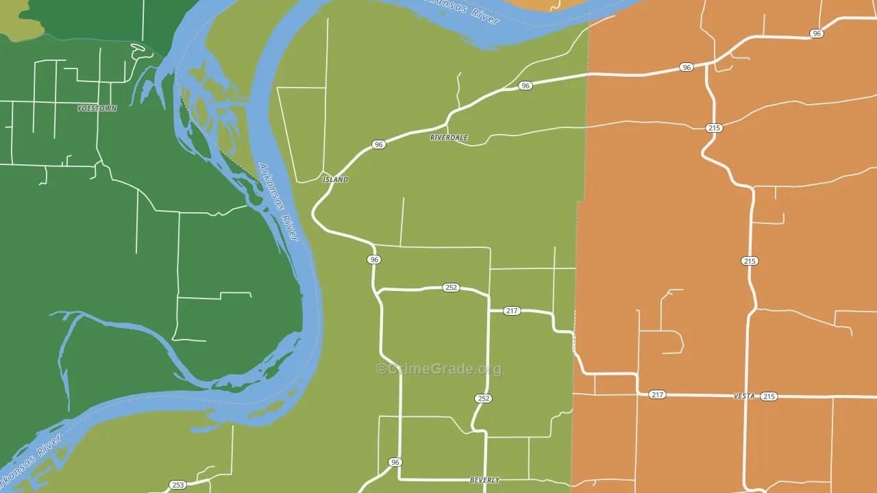 Riverdale, AR Map of Arson Rates