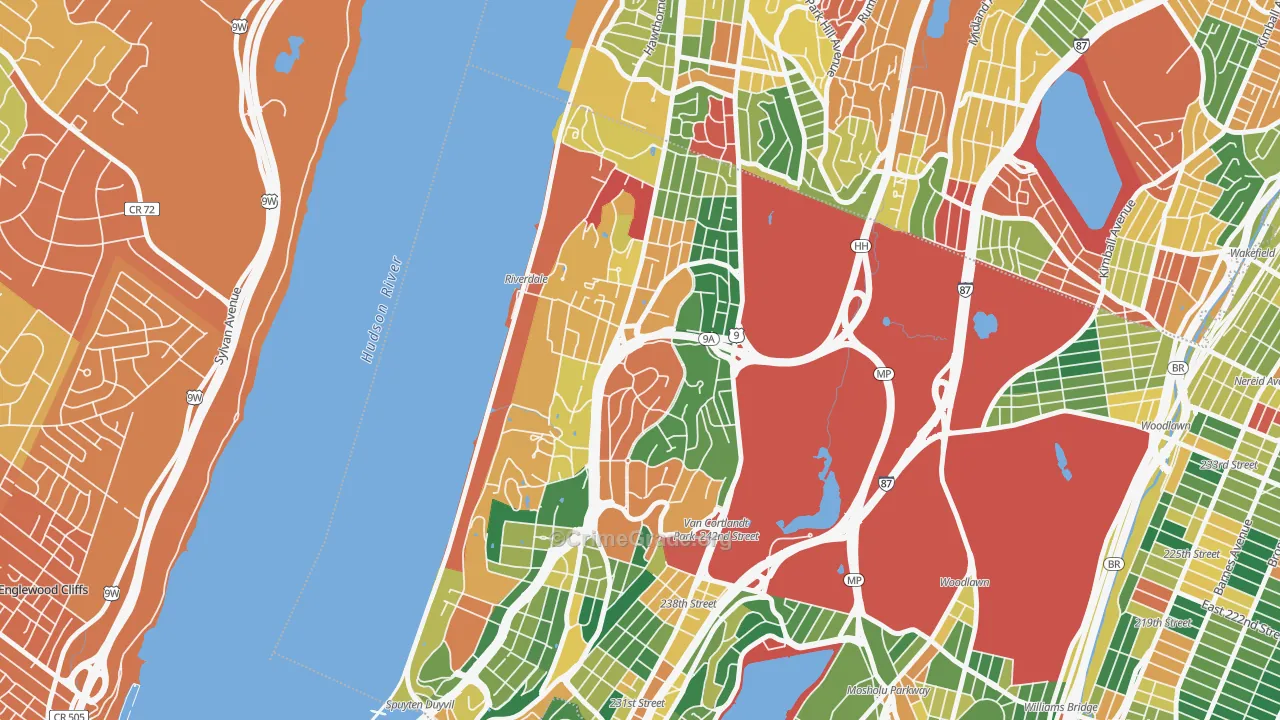 Riverdale, Bronx, NY Map of Arson Rates