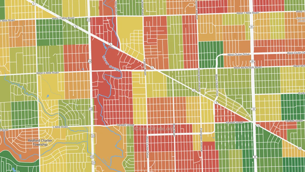 Riverdale, Detroit, MI Map of Arson Rates