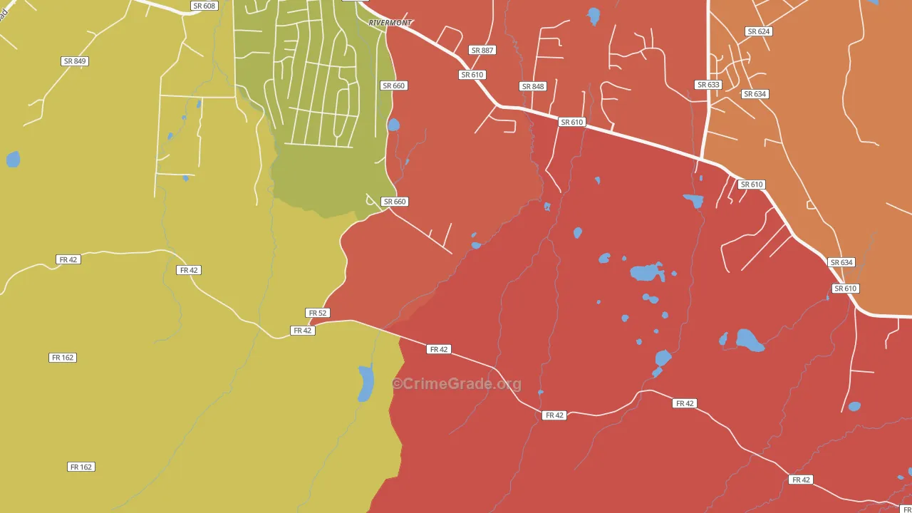 Rivermont, VA Map of Arson Rates