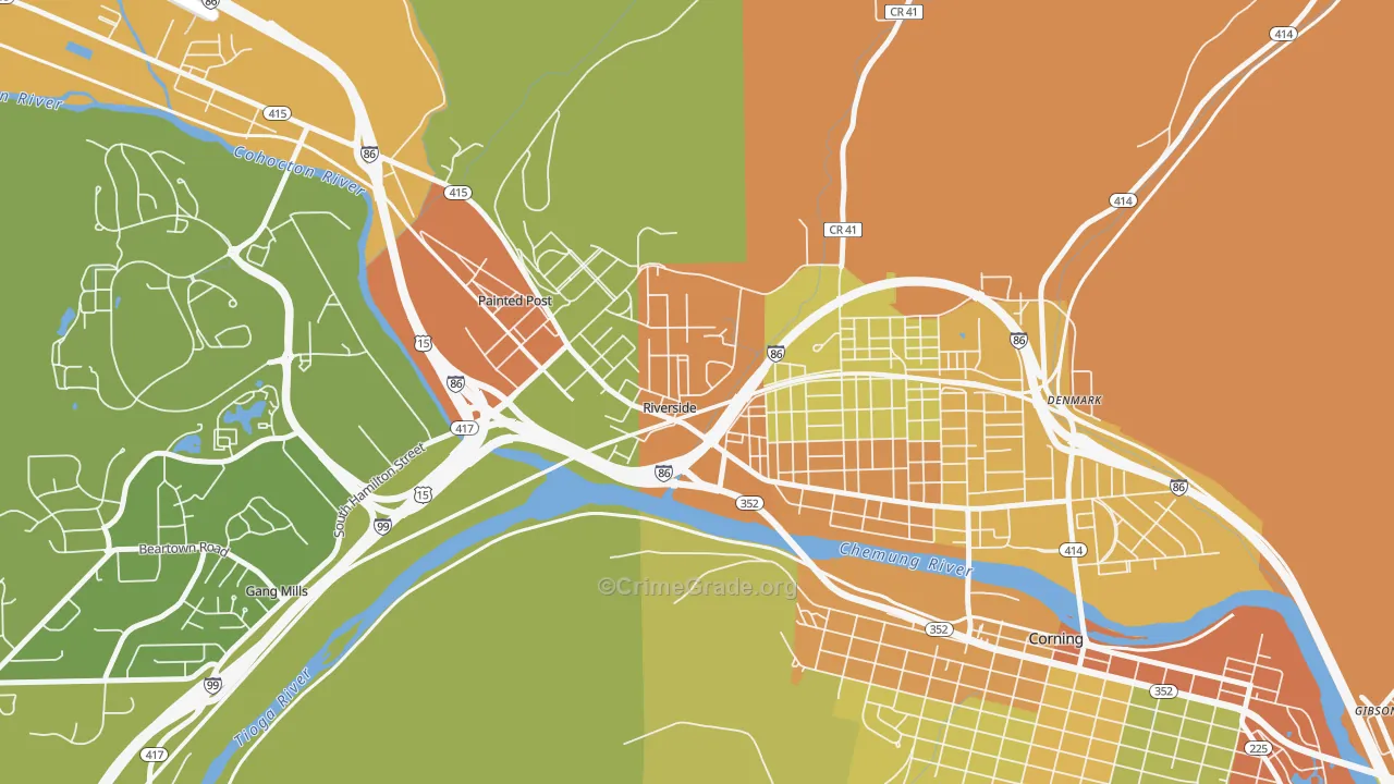 Riverside, NY Map of Arson Rates