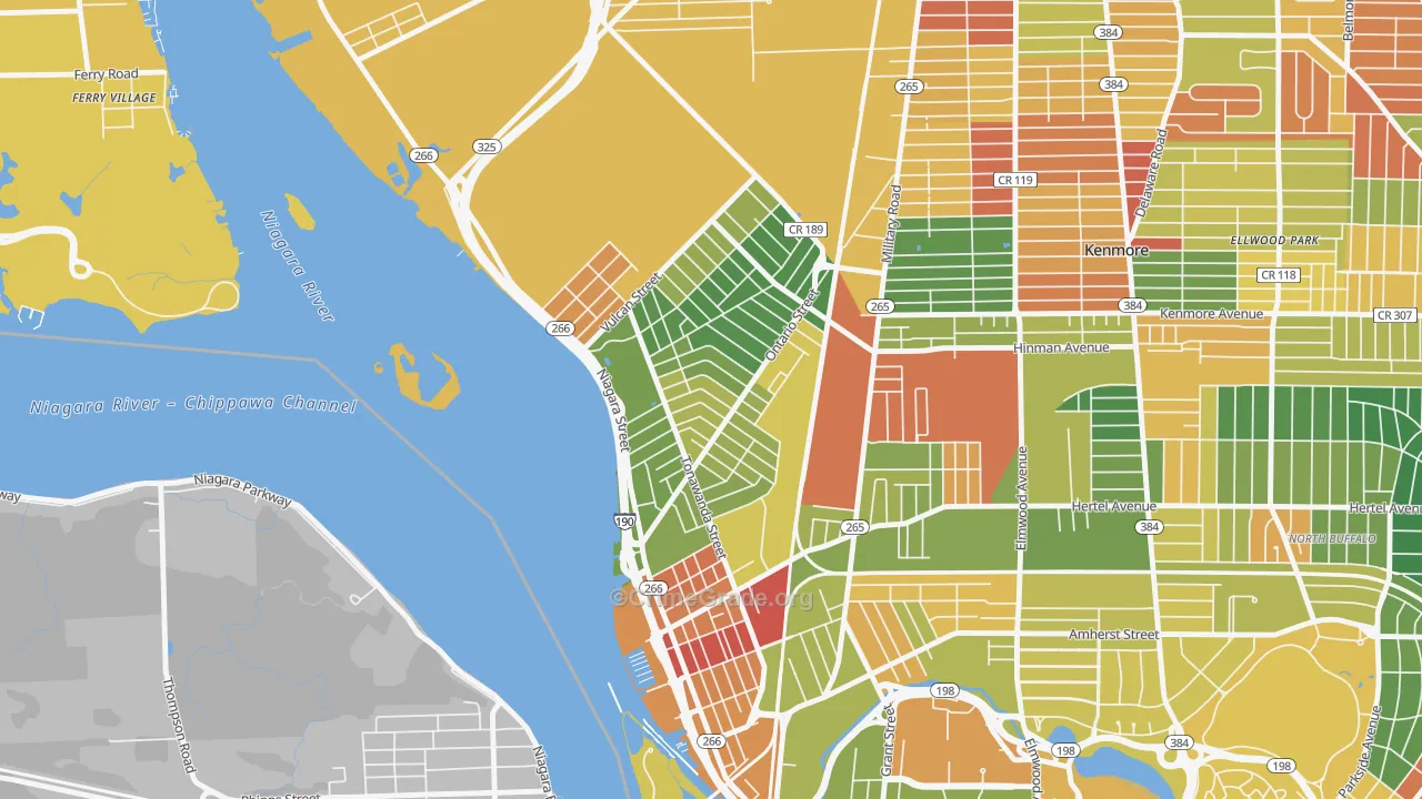 Riverside Park, Buffalo, NY Map of Arson Rates