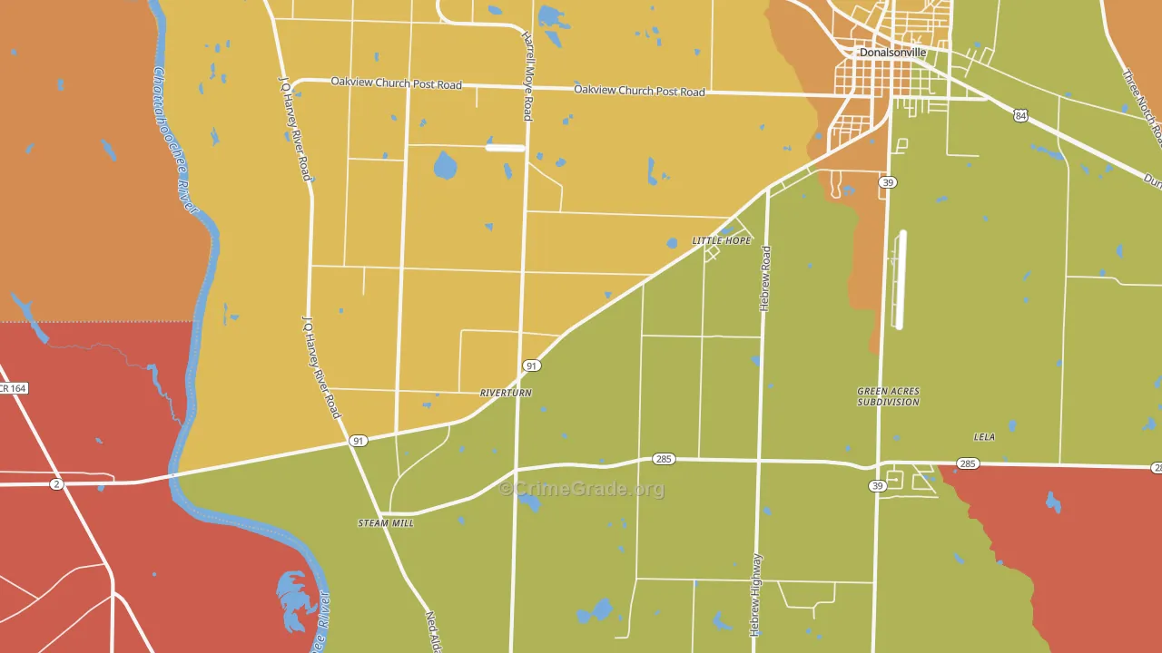 Riverturn, GA Map of Arson Rates