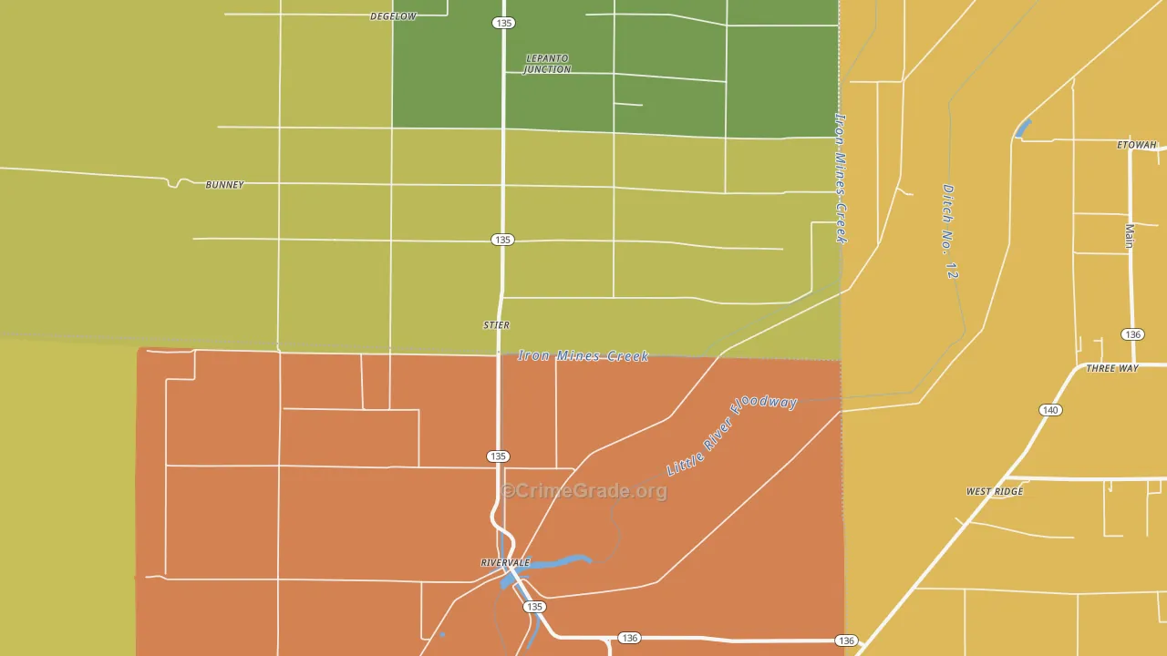 Rivervale, AR Map of Arson Rates