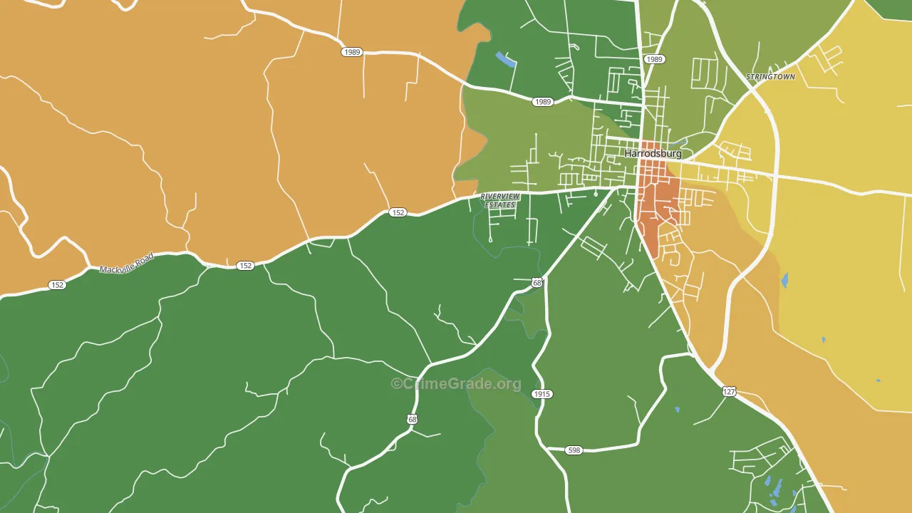 Riverview Estates, KY Map of Arson Rates