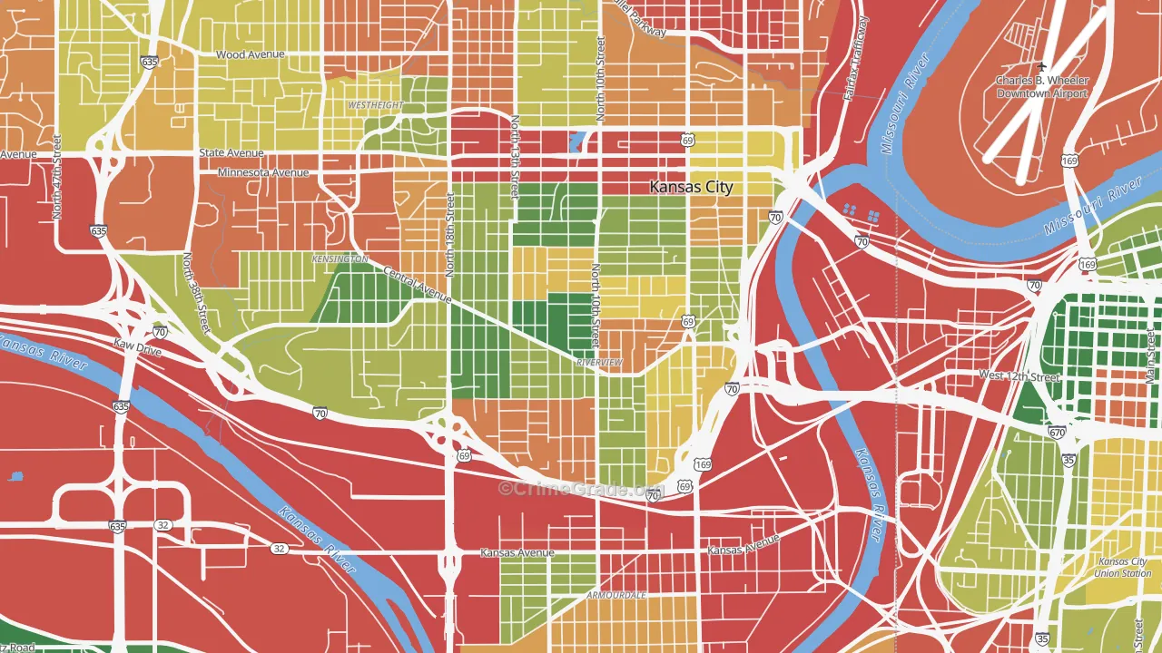 Riverview, Kansas City, KS Map of Arson Rates