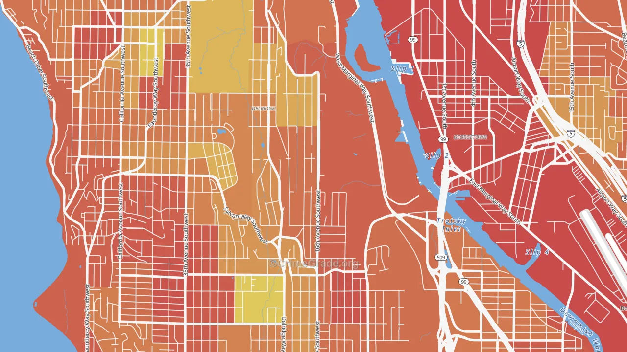 Riverview, Seattle, WA Map of Arson Rates