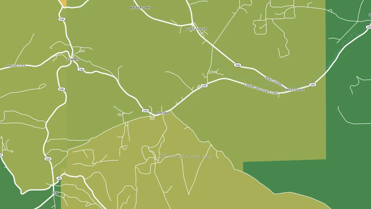 Rixford, PA Map of Arson Rates