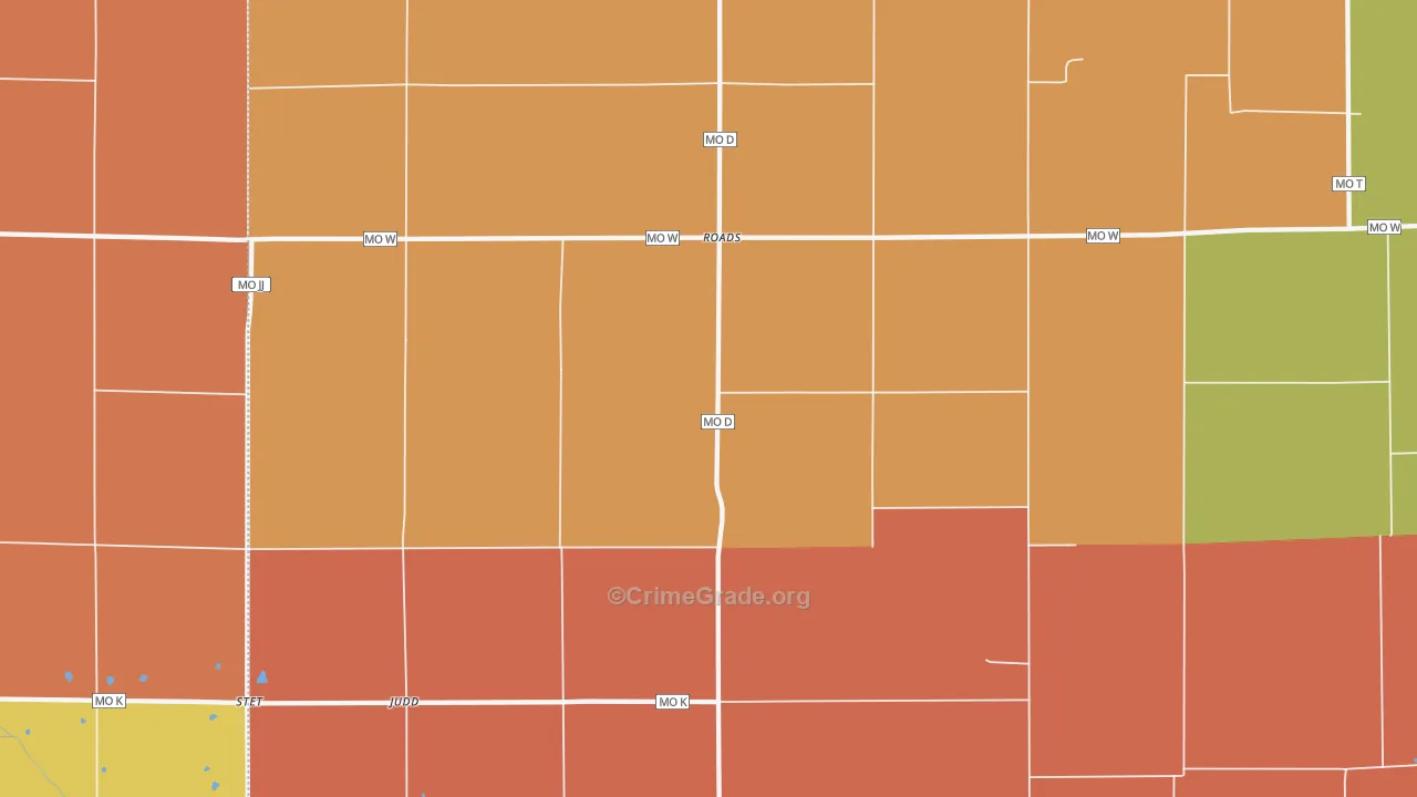Roads, MO Map of Arson Rates