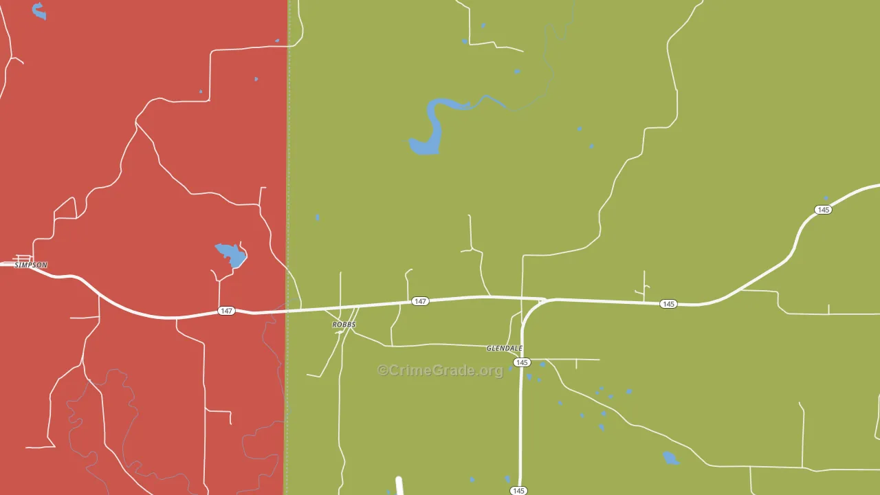 Robbs, IL Map of Arson Rates