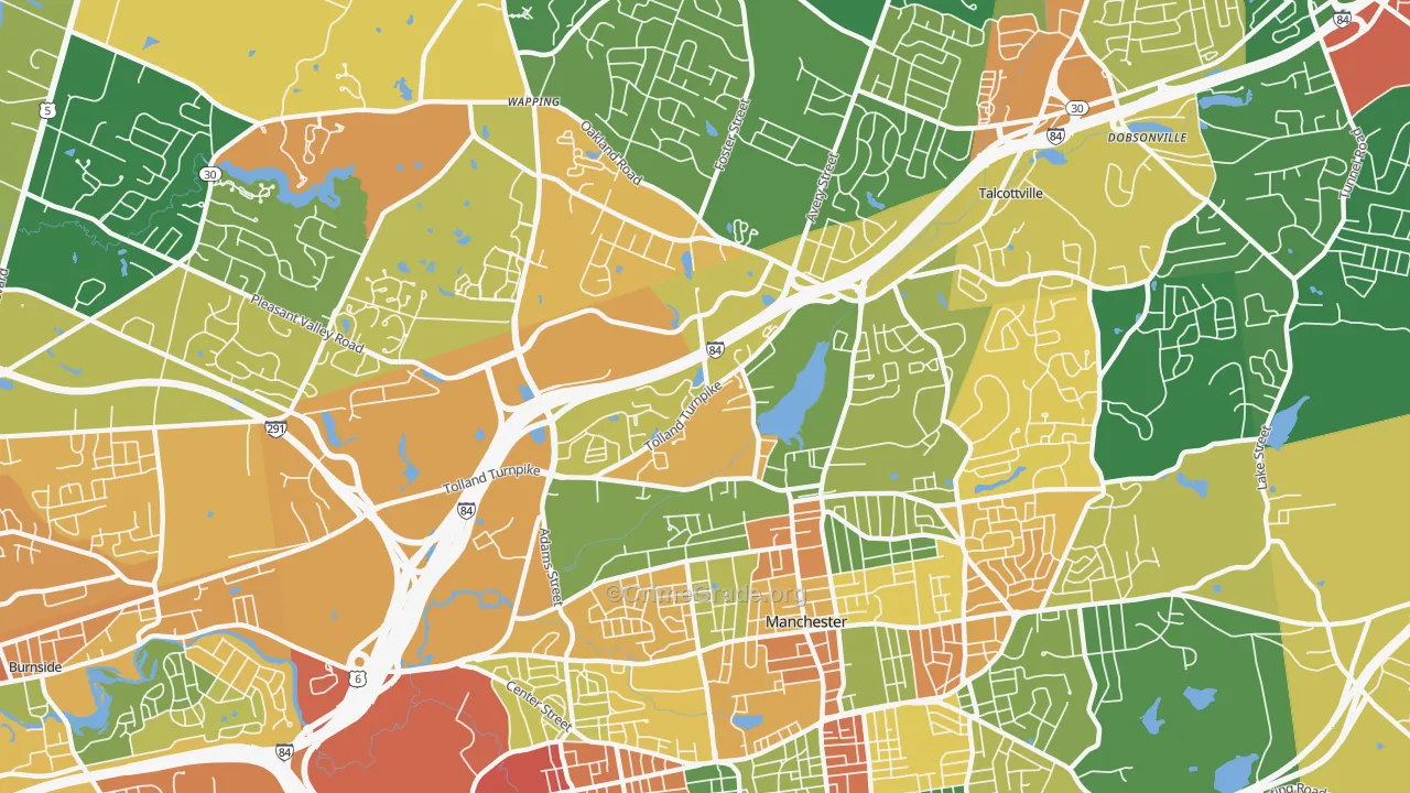 Robertson, Oakland, CT Map of Arson Rates