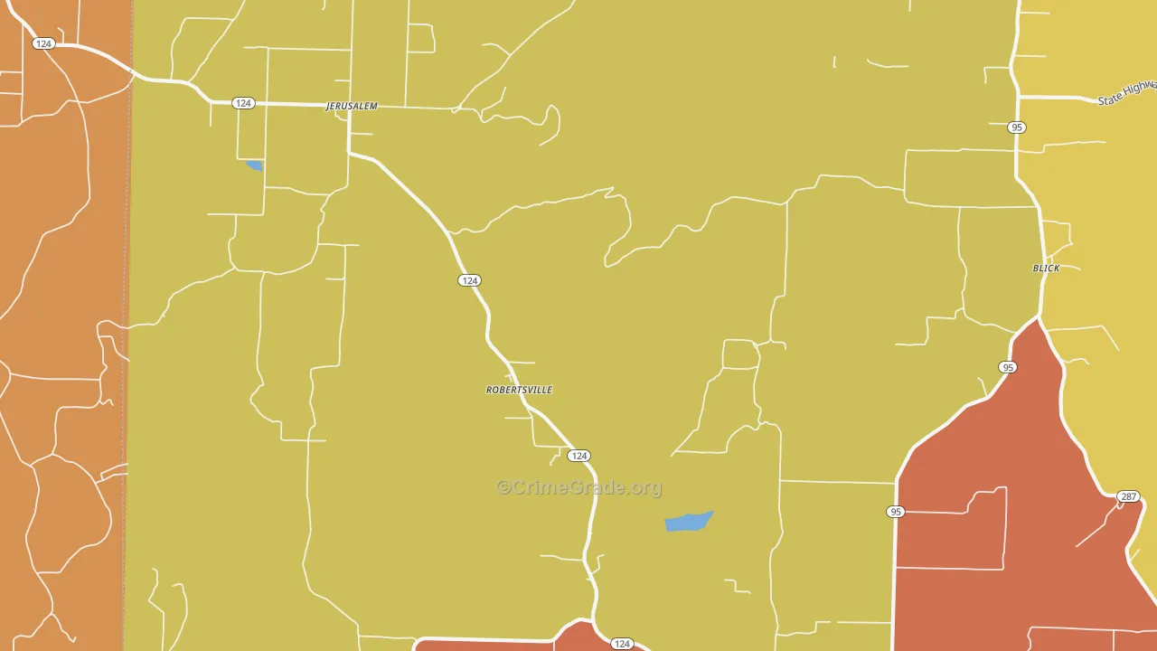 Robertsville, AR Map of Arson Rates