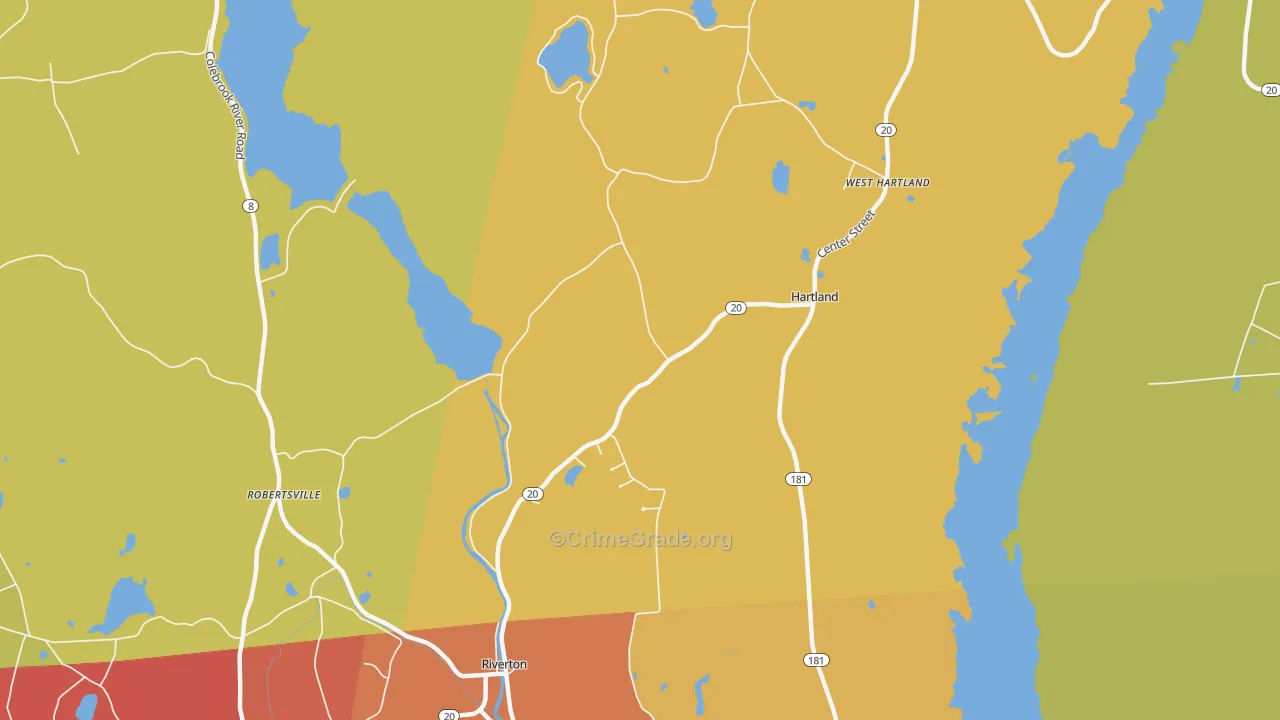 Robertsville, CT Map of Arson Rates