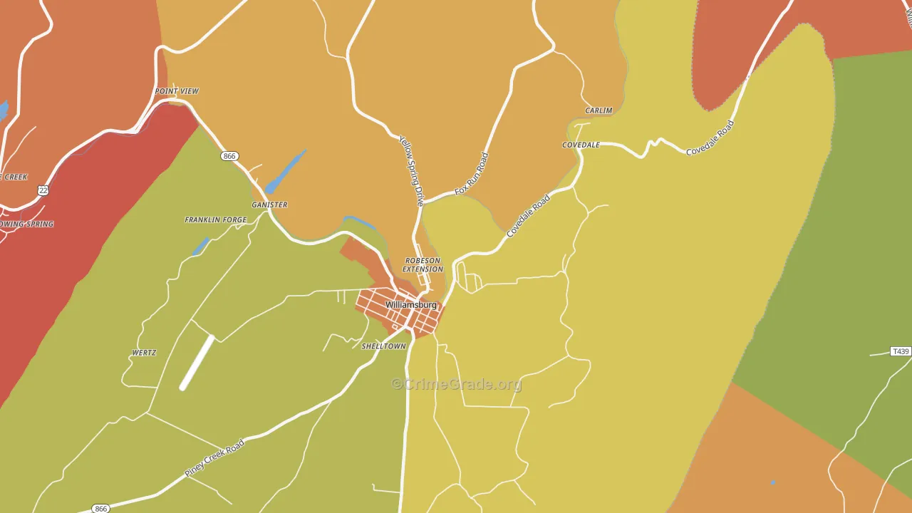 Robeson Extension, PA Map of Arson Rates
