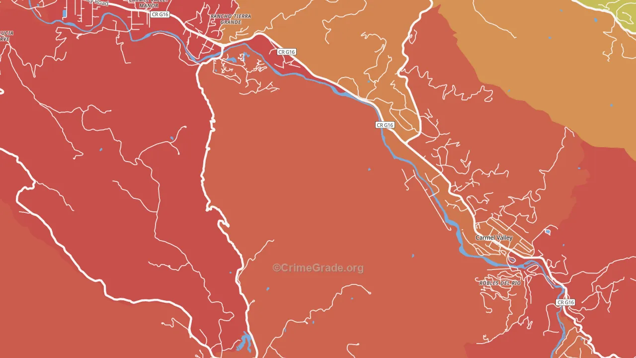 Robles Del Rio, CA Map of Arson Rates