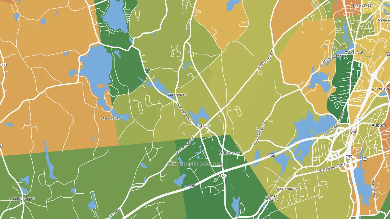 Rochdale, MA Map of Arson Rates