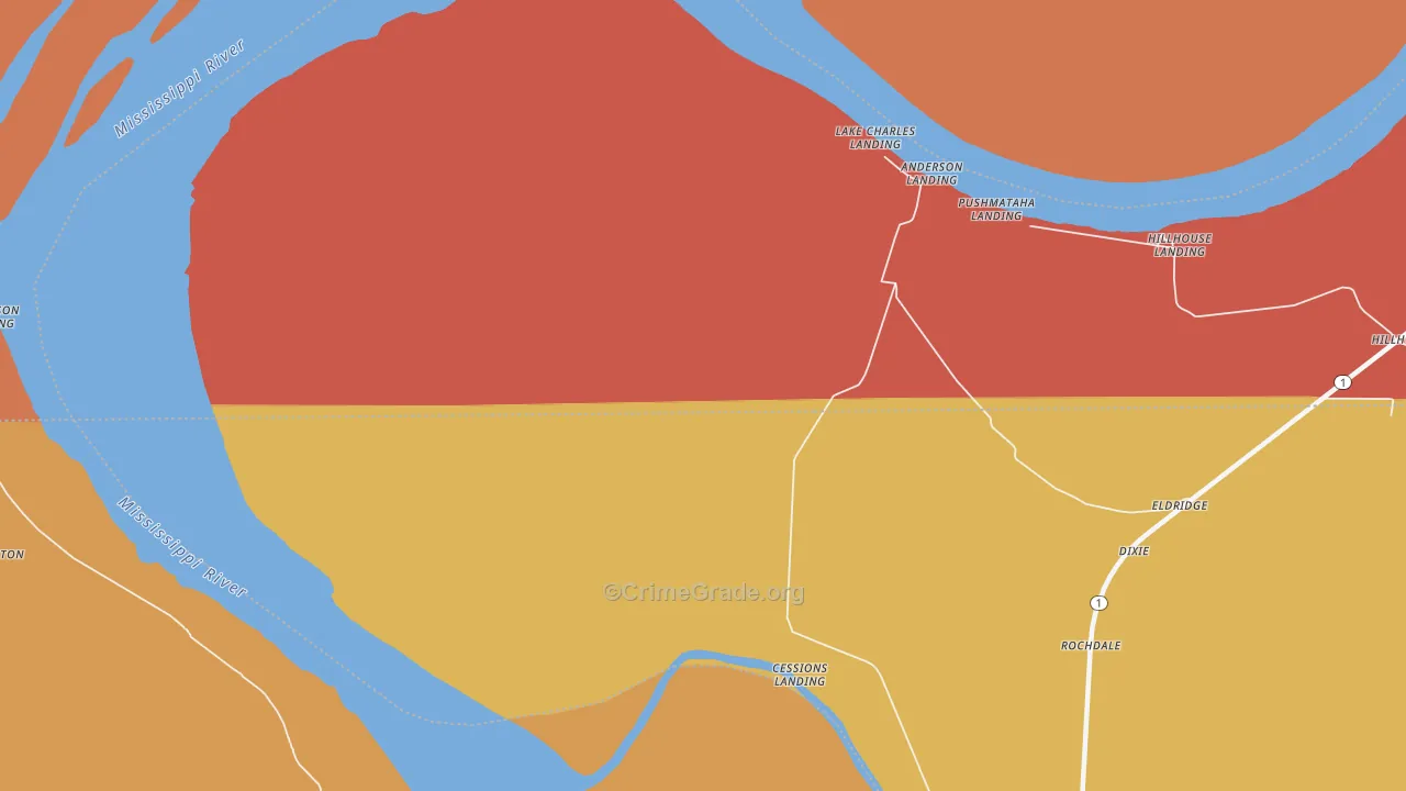 Rochdale, MS Map of Arson Rates