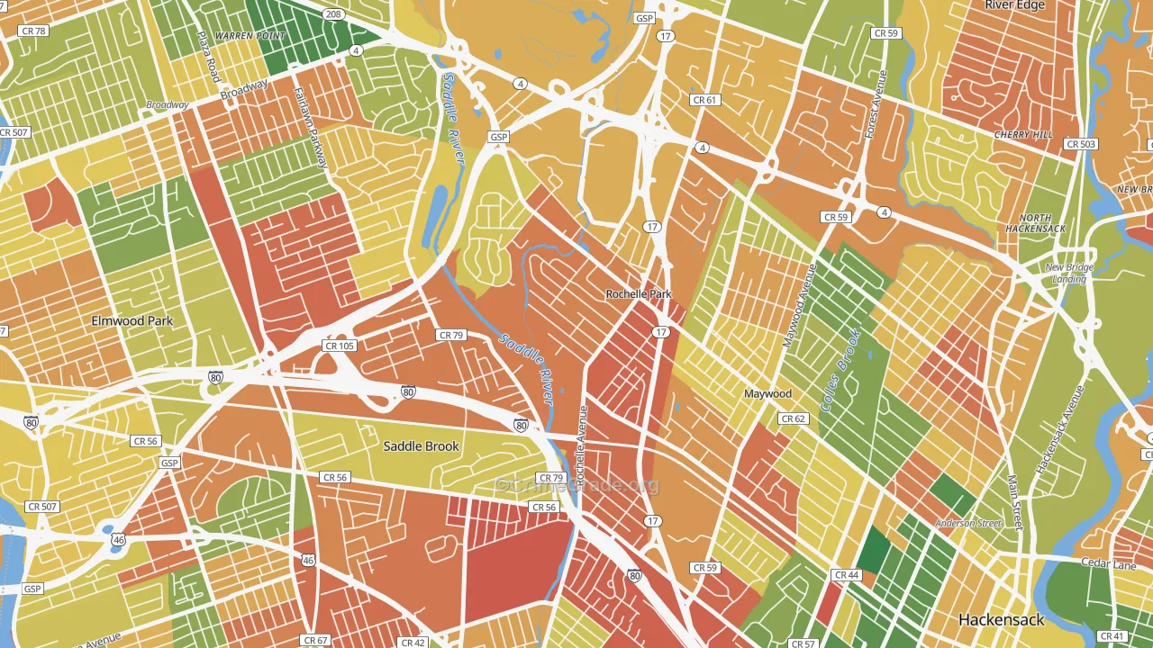 Rochelle Park, NJ Map of Arson Rates