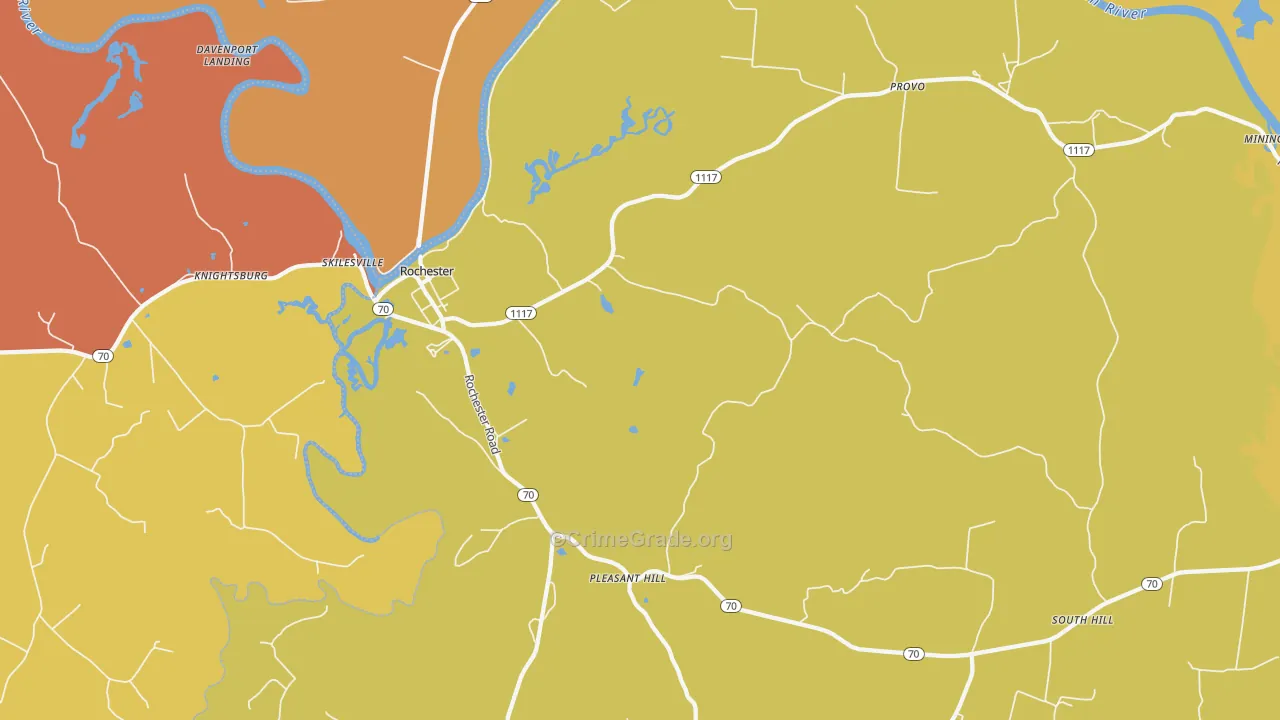 Rochester, KY Map of Arson Rates