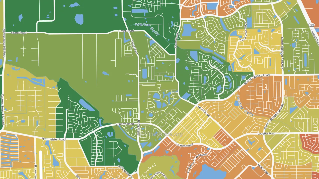 Rock Creek, Cypress, TX Map of Arson Rates