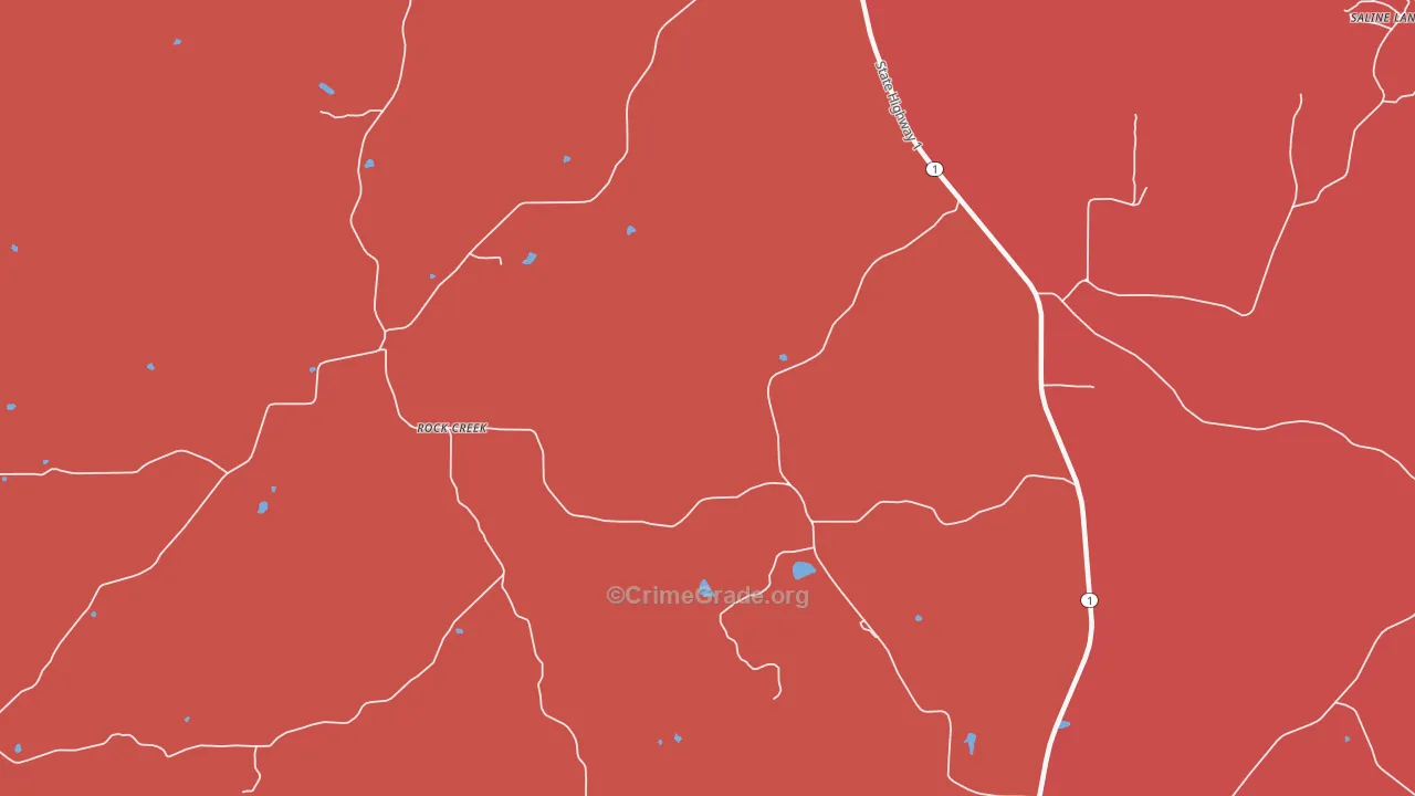 Rock Creek, IL Map of Arson Rates