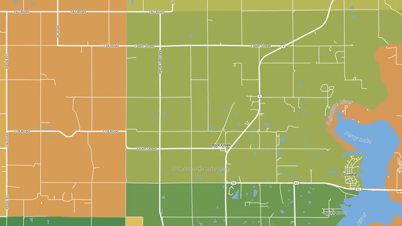 Rock Creek, KS Map of Arson Rates