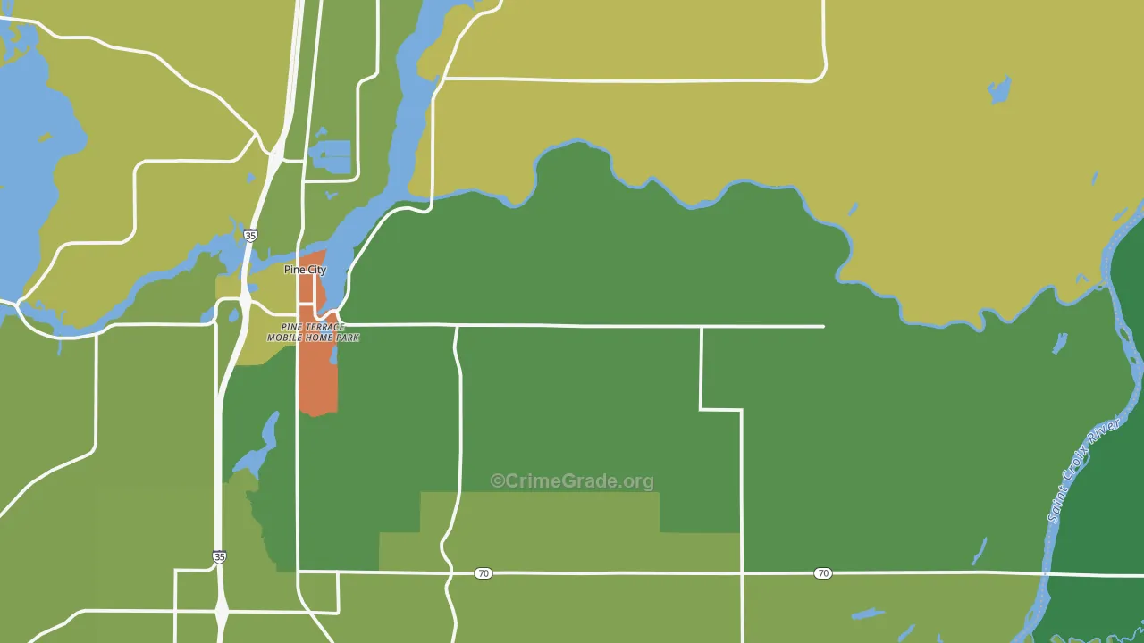 Rock Creek, MN Map of Arson Rates
