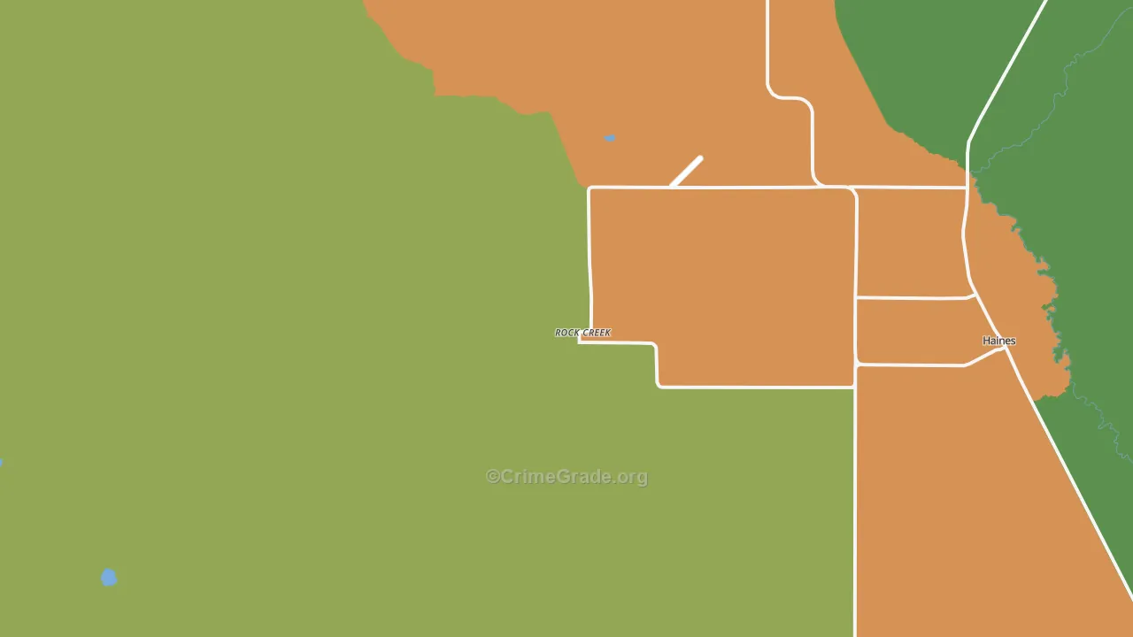 Rock Creek, OR Map of Arson Rates