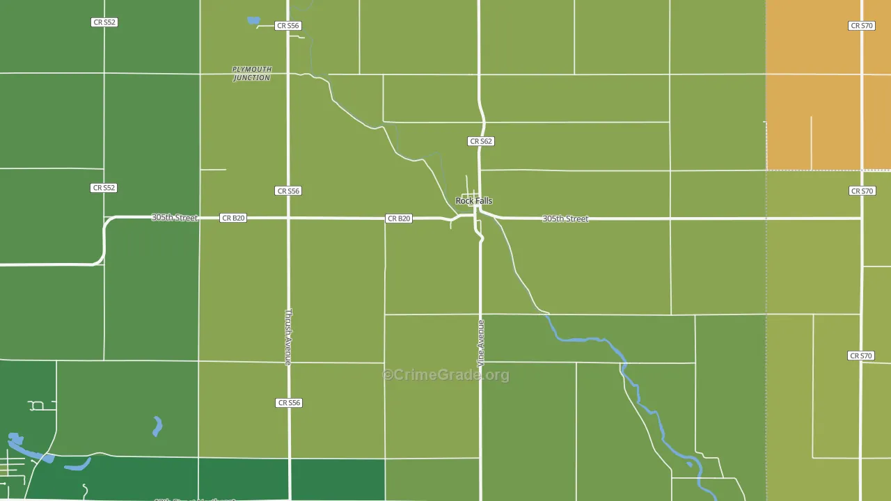 Rock Falls, IA Map of Arson Rates