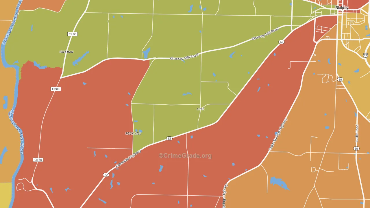 Rock Hill, GA Map of Arson Rates
