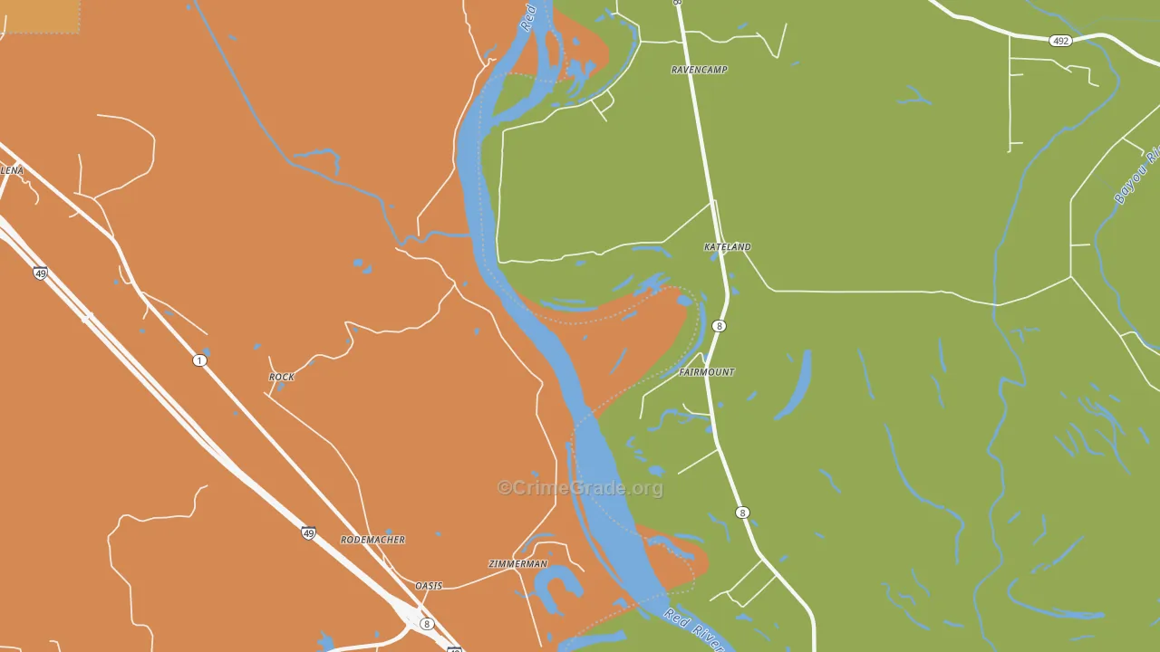 Rock, LA Map of Arson Rates