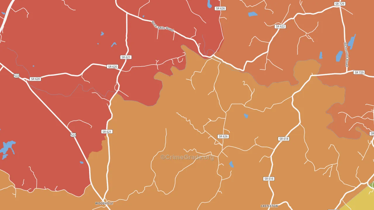 Rock Mills, VA Map of Arson Rates
