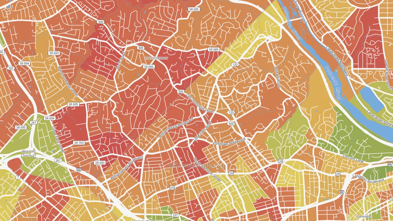 Rock Spring, Arlington, VA Map of Arson Rates