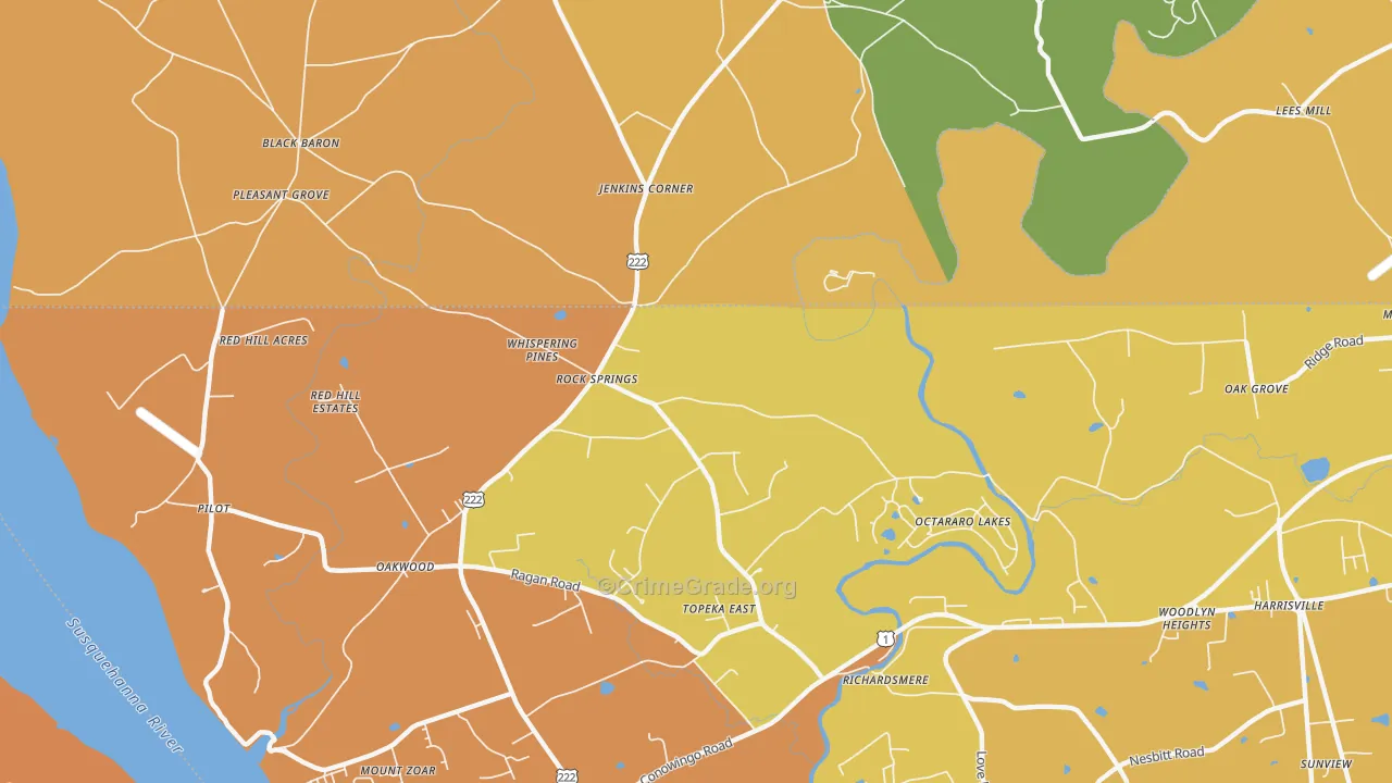 Rock Springs, MD Map of Arson Rates