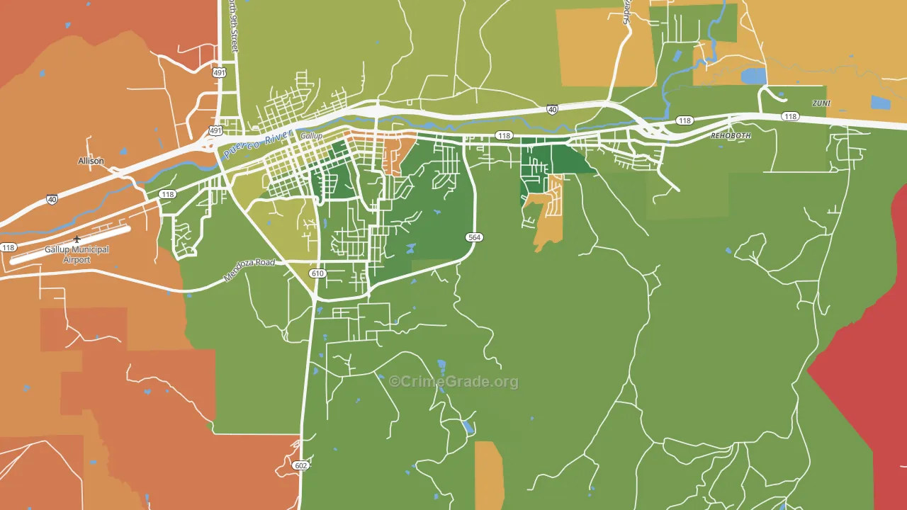 Rock Springs, NM Map of Arson Rates