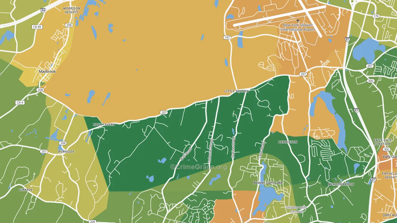 Rock Tavern, NY Map of Arson Rates