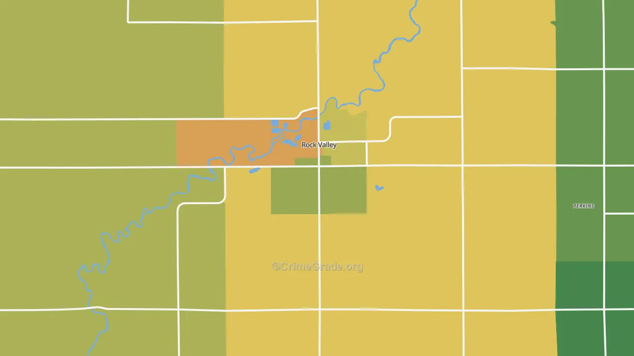 Rock Valley, IA Map of Arson Rates