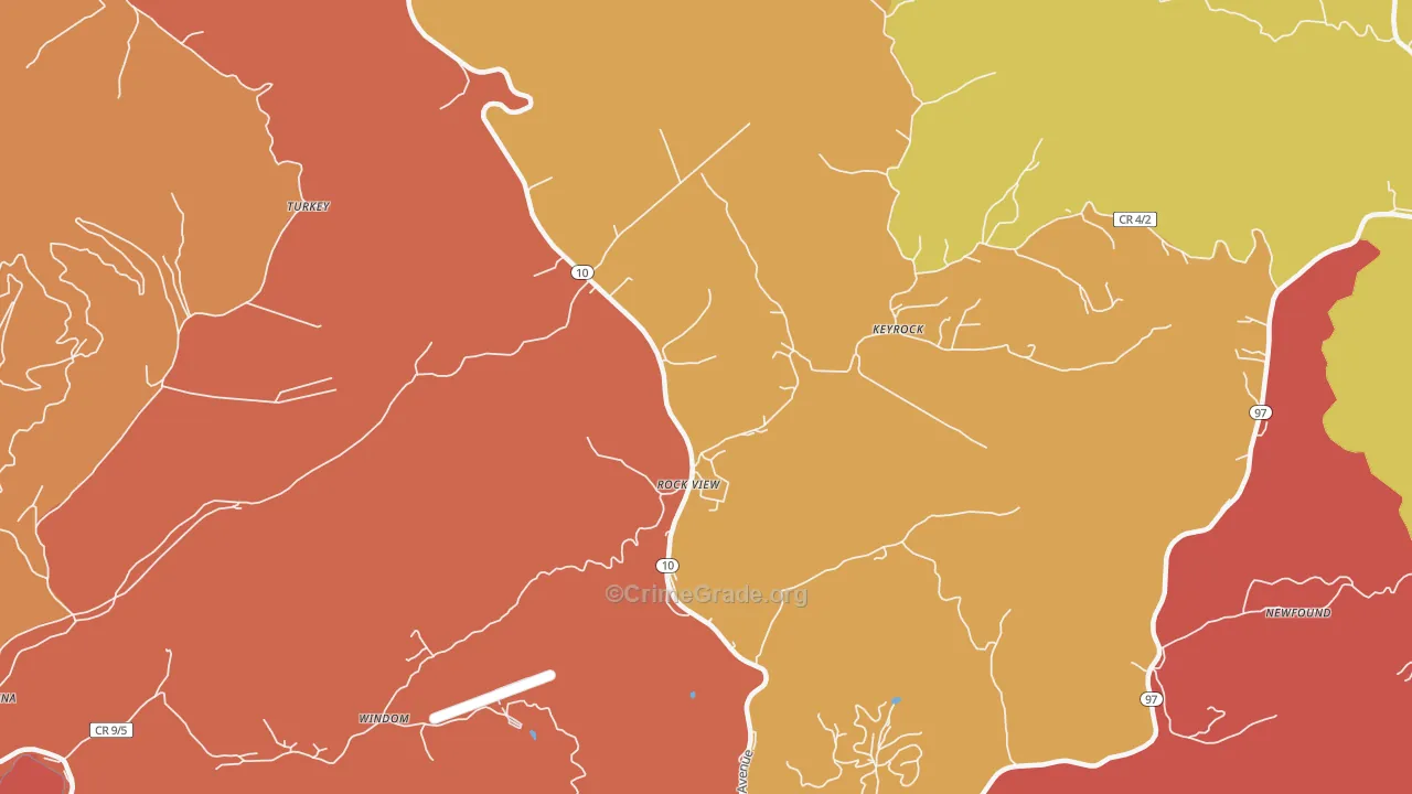 Rock View, WV Map of Arson Rates