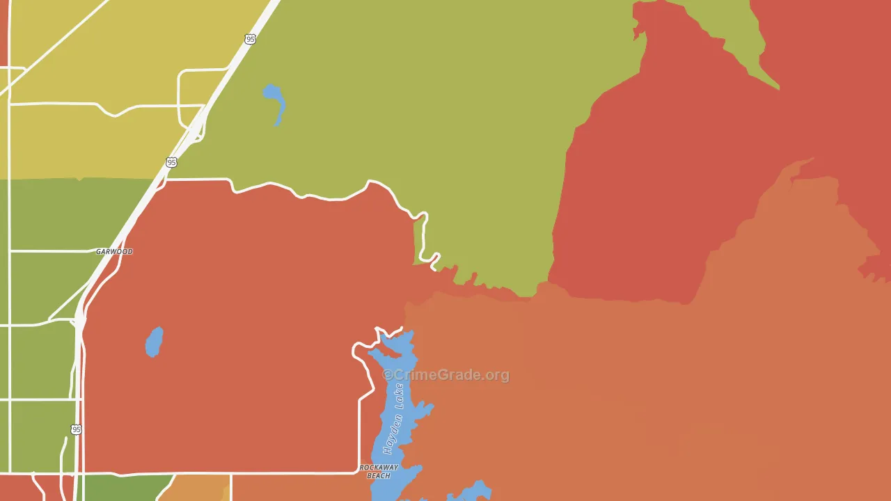 Rockaway Beach, ID Map of Arson Rates