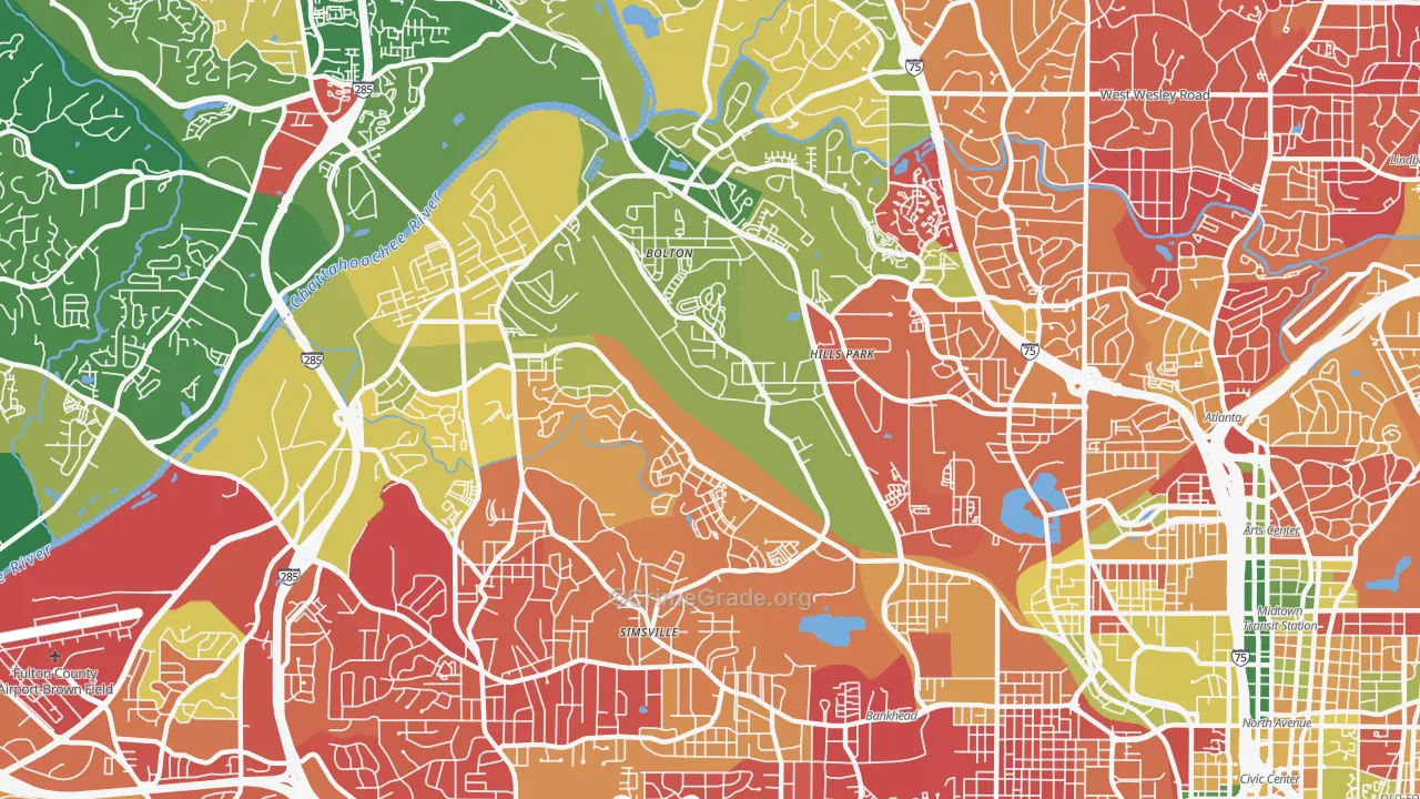 Rockdale, Atlanta, GA Map of Arson Rates