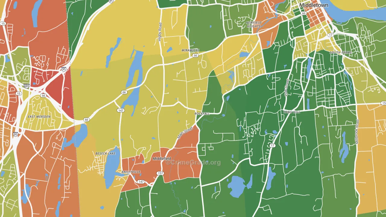 Rockfall, CT Map of Arson Rates